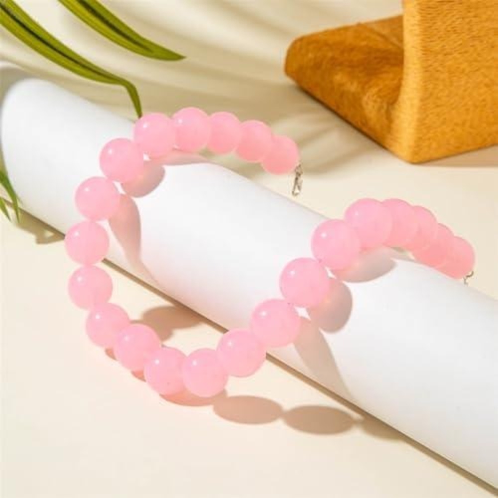 Chunky Pink Bubblegum Bead Choker‎ Necklace Y2K Statement Jewelry